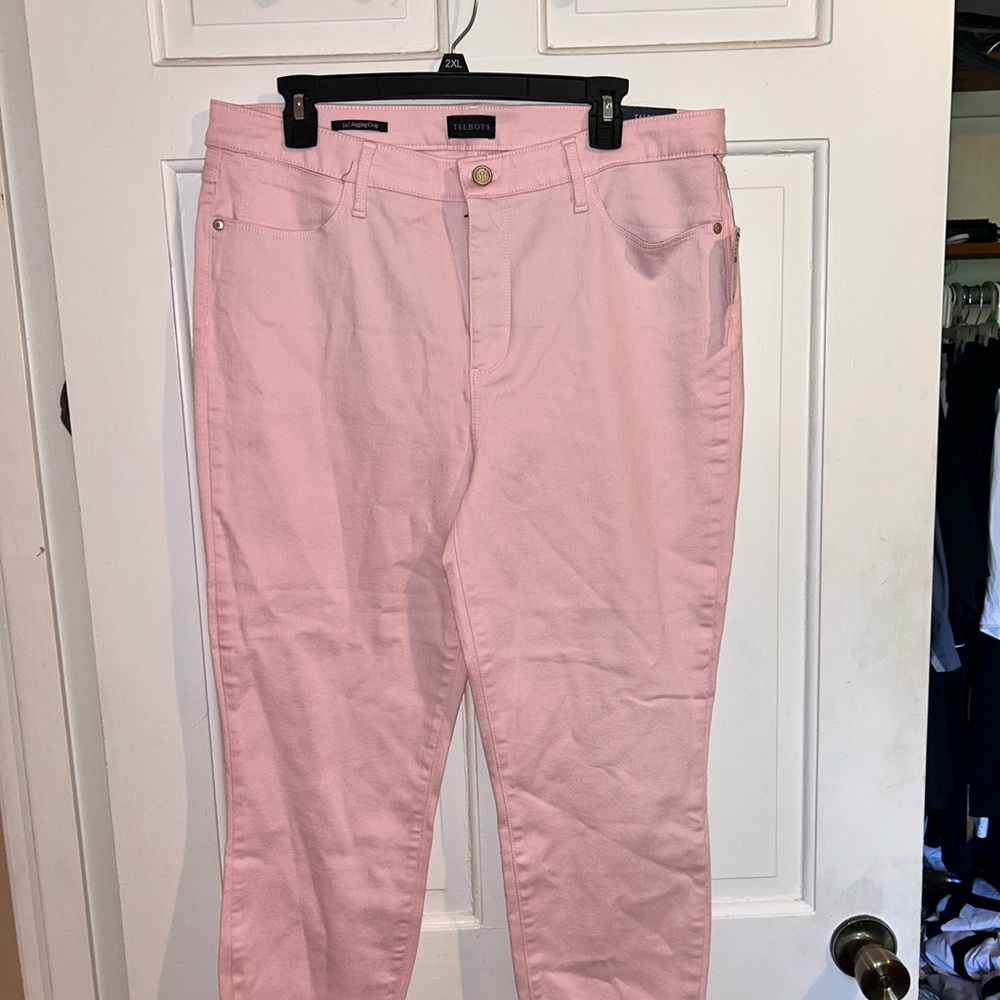Talbots Pink High Waist Jegging Crop Leg Jeans NWT